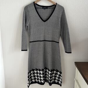 Nine West Herringbone and Chevron Sweater Dress Medium